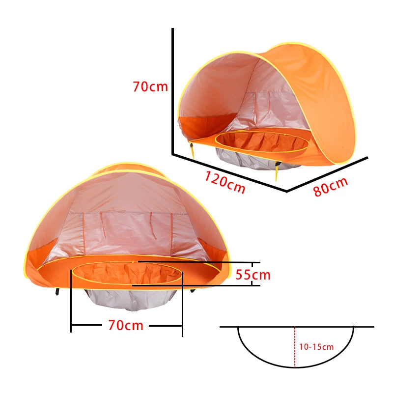 SunShade Beach Tent - Beach Tent for little babies with small pool